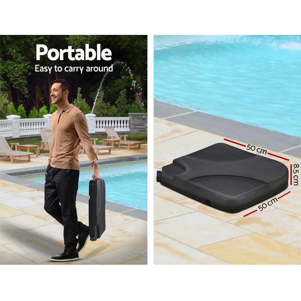 3m Umbrella | w/Base | Outdoor Cantilever Beach Garden Patio Parasol | Black