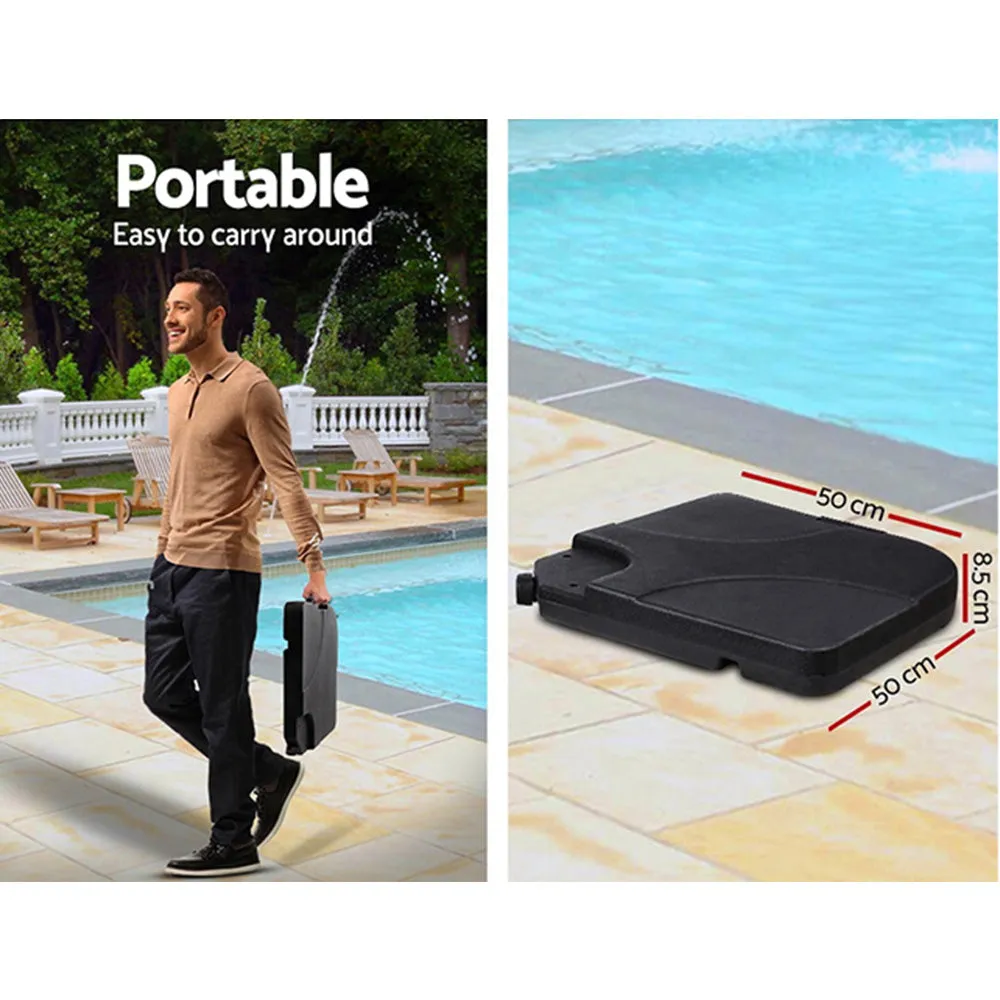 3m Umbrella | w/Base | Outdoor Cantilever Beach Garden Patio Parasol | Charcoal