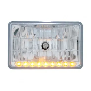 4" x 6" Crystal Headlight w/ 9 Amber LED Position Light