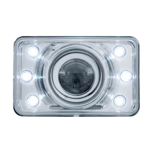 4" x 6" Crystal Projection Headlight w/ 6 White LED Position Light