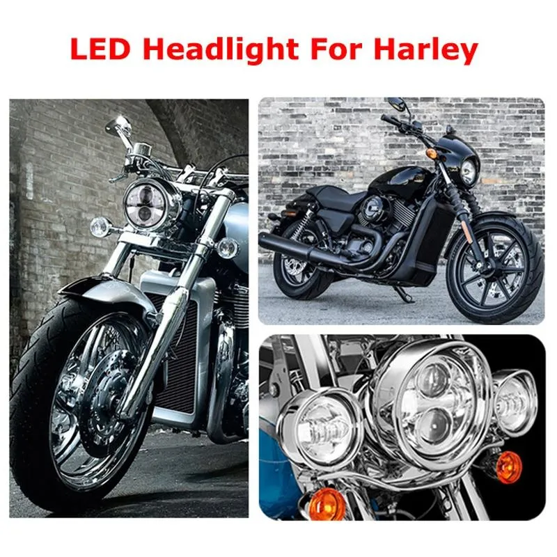 5.75" LED Headlight | DC 12V | 6000K-6500K | 40W | Harley Davidson | Silver