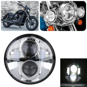 5.75" LED Headlight | DC 12V | 6000K-6500K | 40W | Harley Davidson | Silver