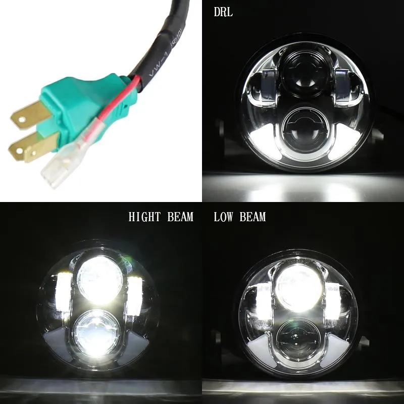5.75" LED Headlight | DC 12V | 6000K-6500K | 40W | Harley Davidson | Silver