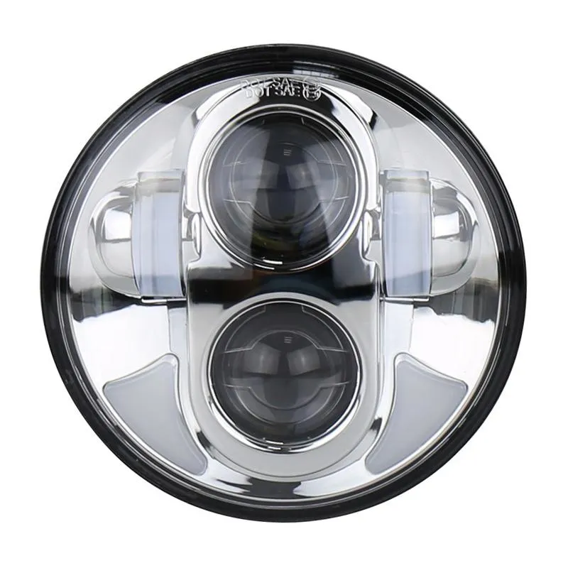 5.75" LED Headlight | DC 12V | 6000K-6500K | 40W | Harley Davidson | Silver