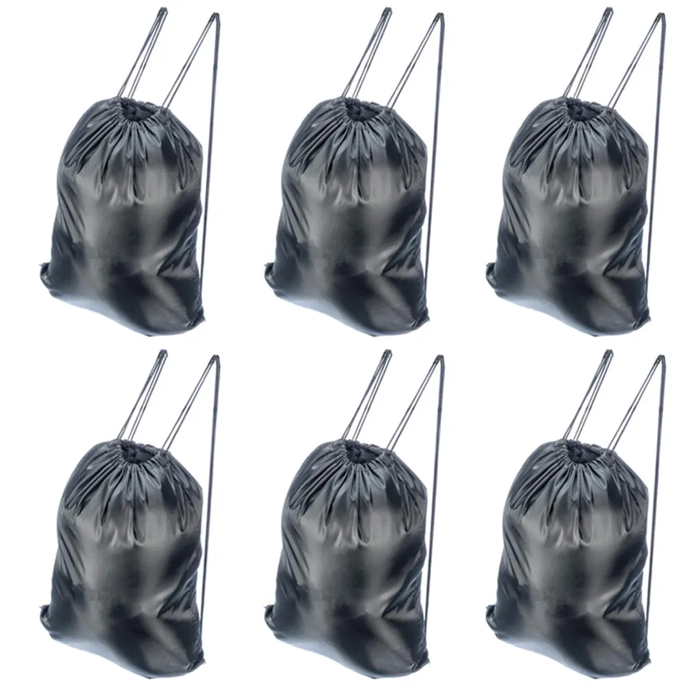 6 Pack New Drawstring Bag Cinch Sack Gym Tote School Sport All Purpose Back Pack