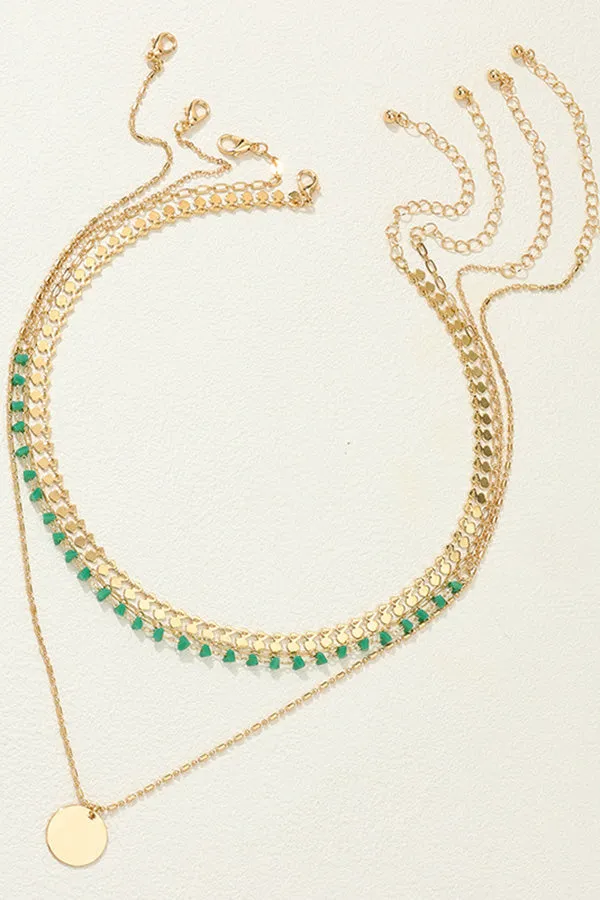 Advanced Overlap Leaves Metallic Necklace