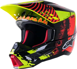 ALPINESTARS SM5 Helmet - Solar Flare - Gloss Black/Red/Yellow - Small 8305822-1355-SM