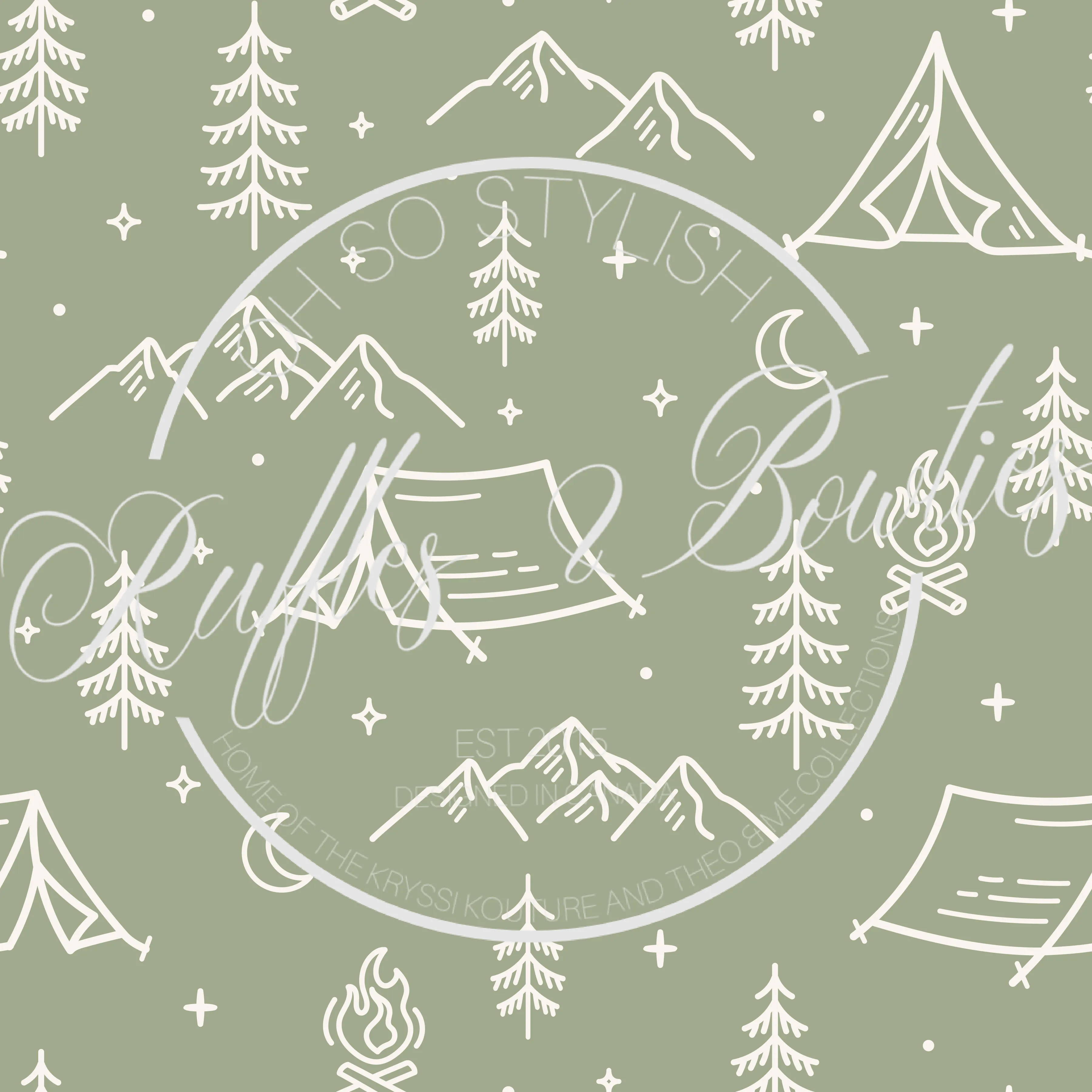 Baby Boys Double Zipper Soft Sleeper - Green Doodle Mountain Camp