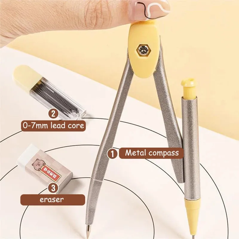 Cartoon Cute Student Rulers Protractor Compass Clear Scale Precise Accurate Math Geometry Set Stationery School Supplies
