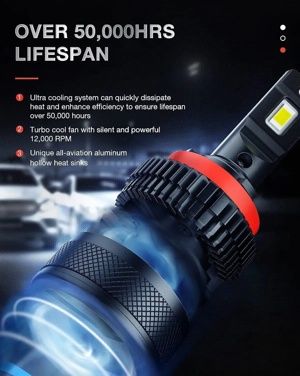 H11/H9/H8 LED Headlight Bulbs N40 Series  40W 20000LM 6000K IP67 | 2 BULBS