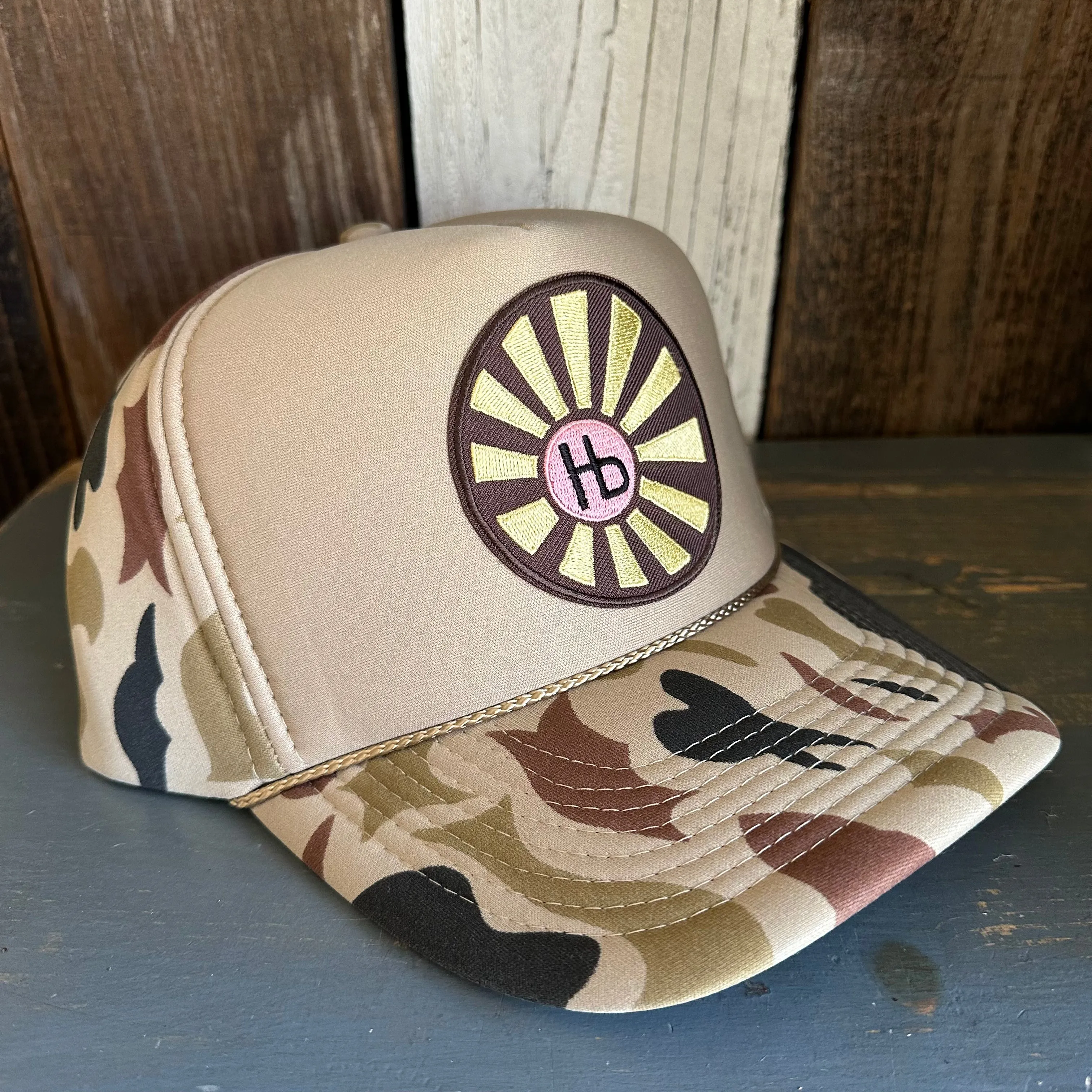 Hermosa Beach SUNBEAMS Winter All Foam Cap Hat - Sand Camo/Sand Front