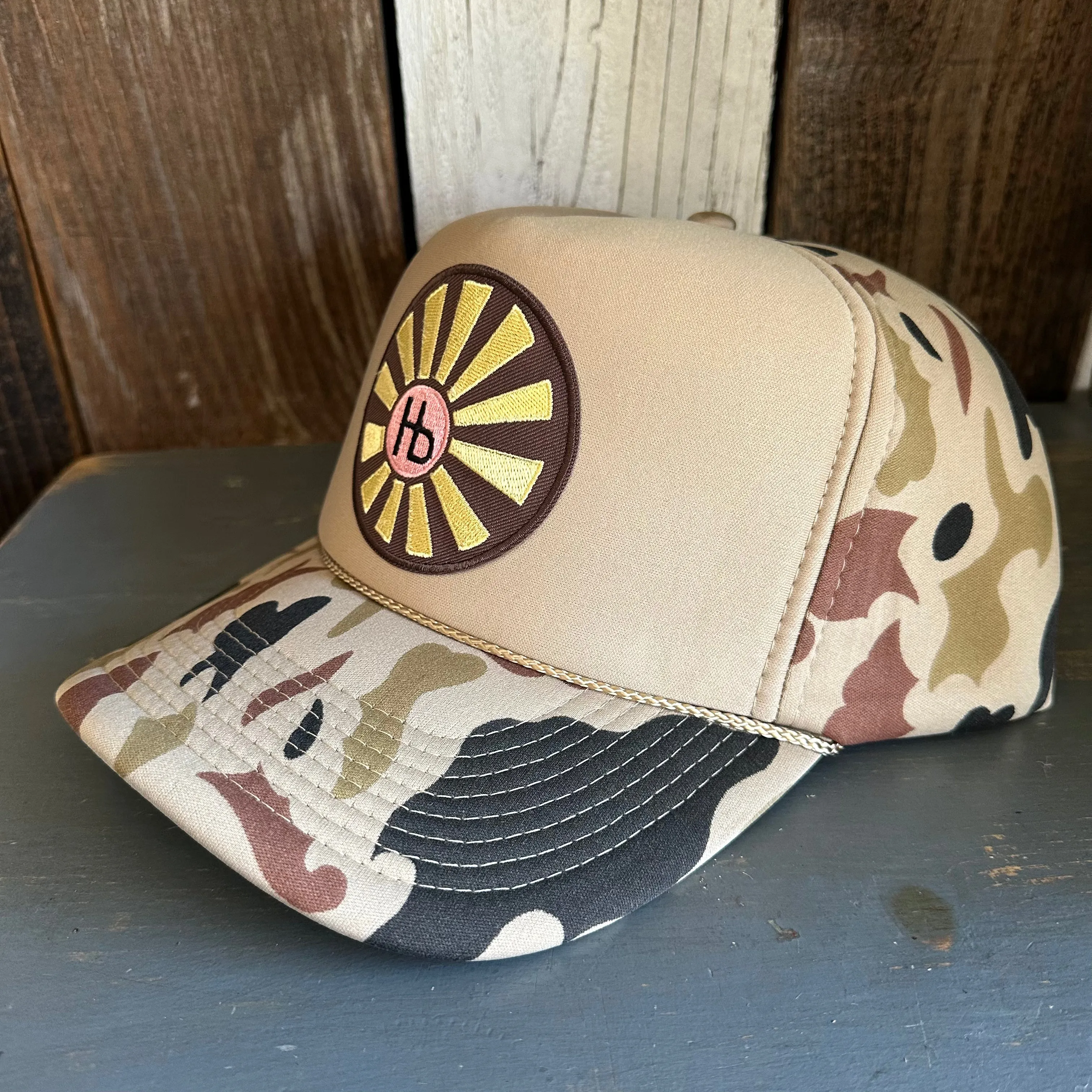 Hermosa Beach SUNBEAMS Winter All Foam Cap Hat - Sand Camo/Sand Front