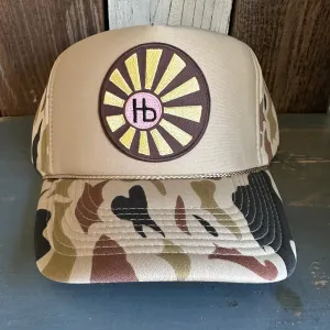 Hermosa Beach SUNBEAMS Winter All Foam Cap Hat - Sand Camo/Sand Front