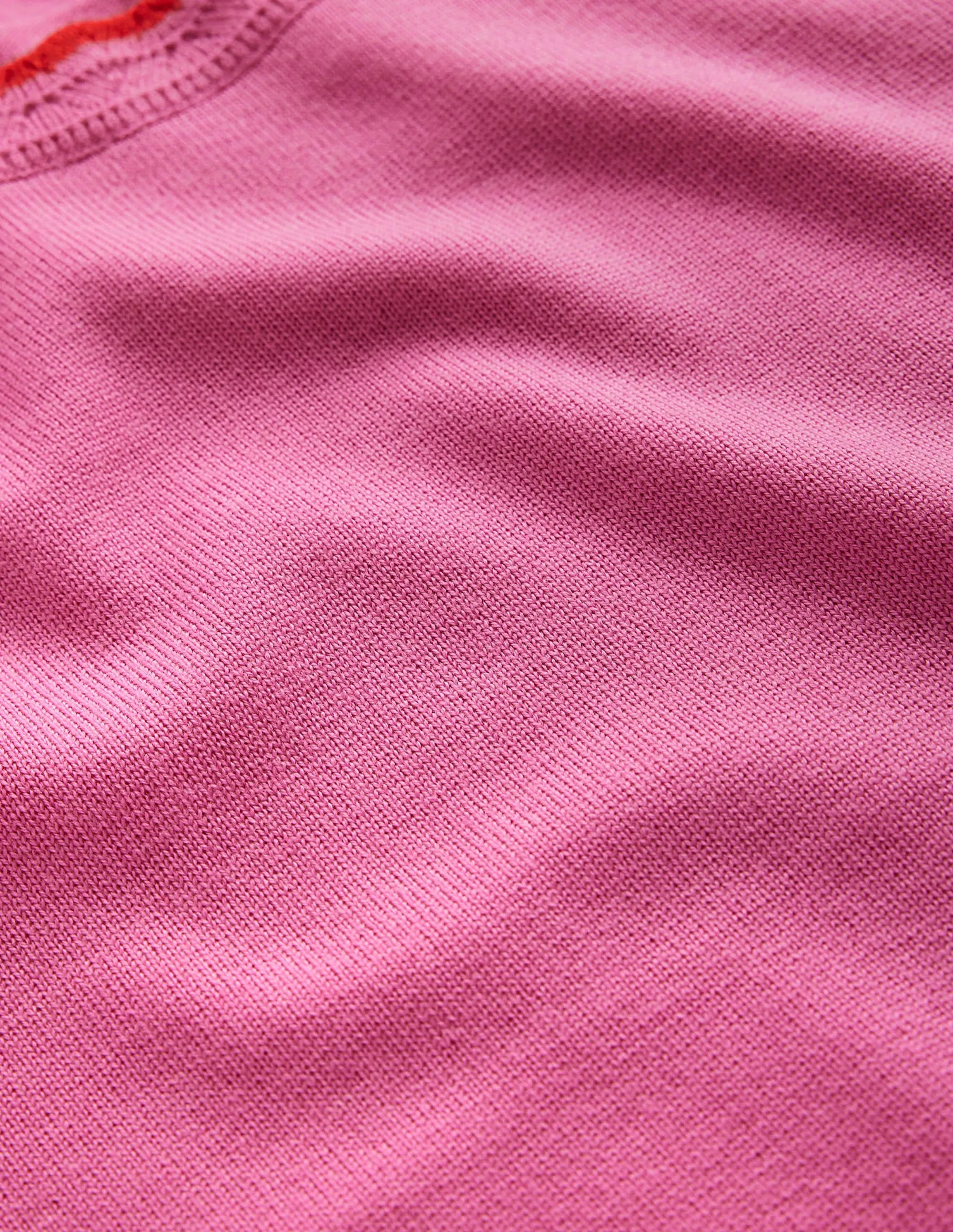 Merino Scalloped T-shirt-Mid Pink