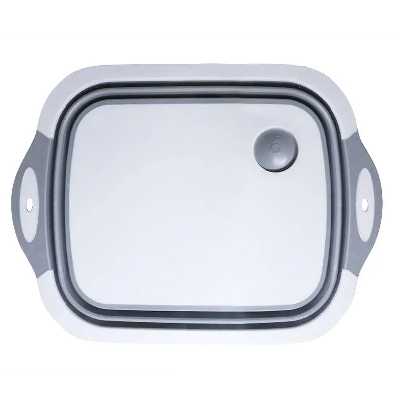 Multifunction Collapsible Cutting Board Dish Tub 3 In1 Folding Sink Drain Basket Outdoor Camp Portable Draining Basket