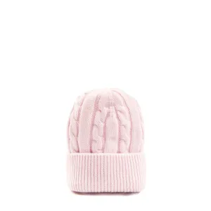 PINK BRAIDED BEANIE