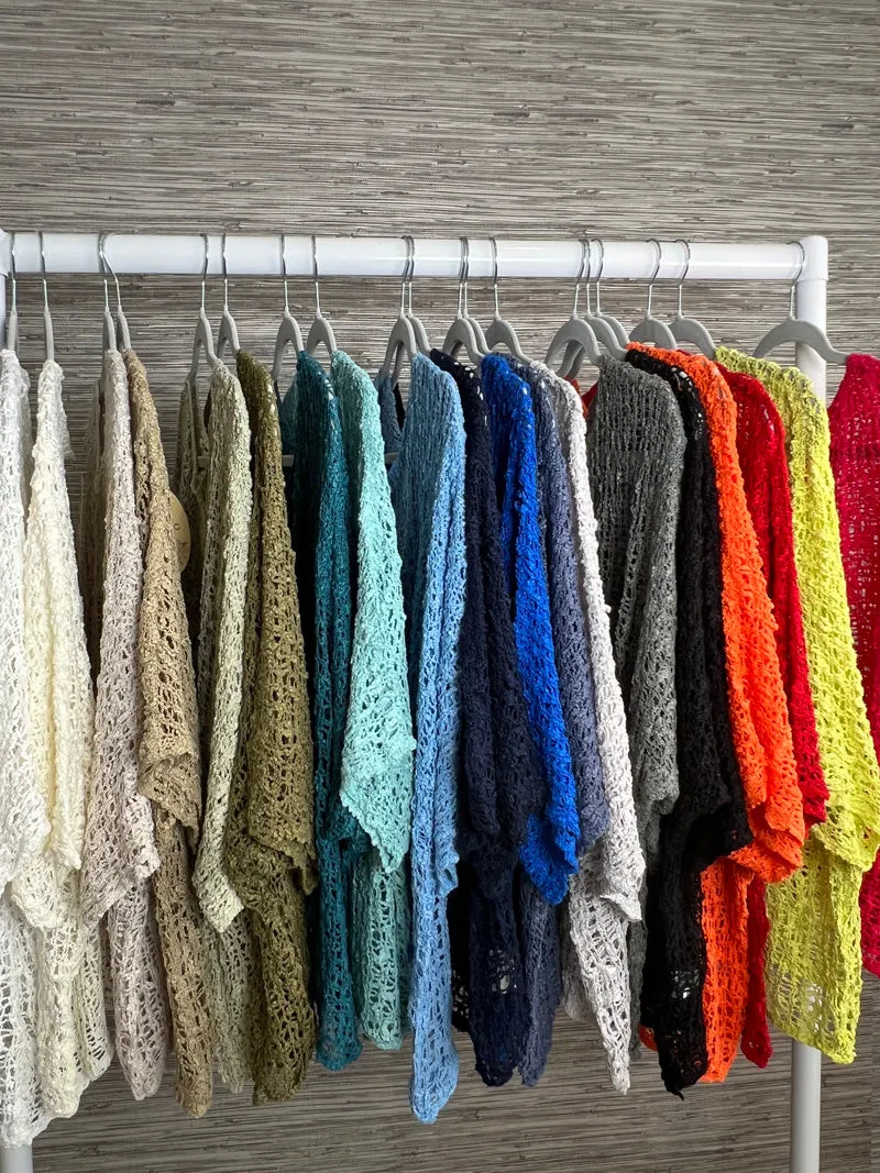 Popcorn Poncho Top Aqua