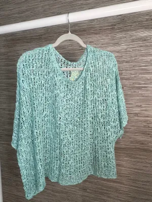 Popcorn Poncho Top Aqua
