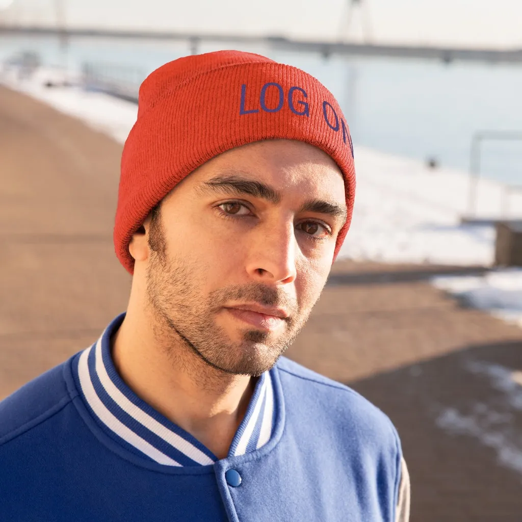 "Log On" Purple Letters Knit Beanie #VezzyWorld 