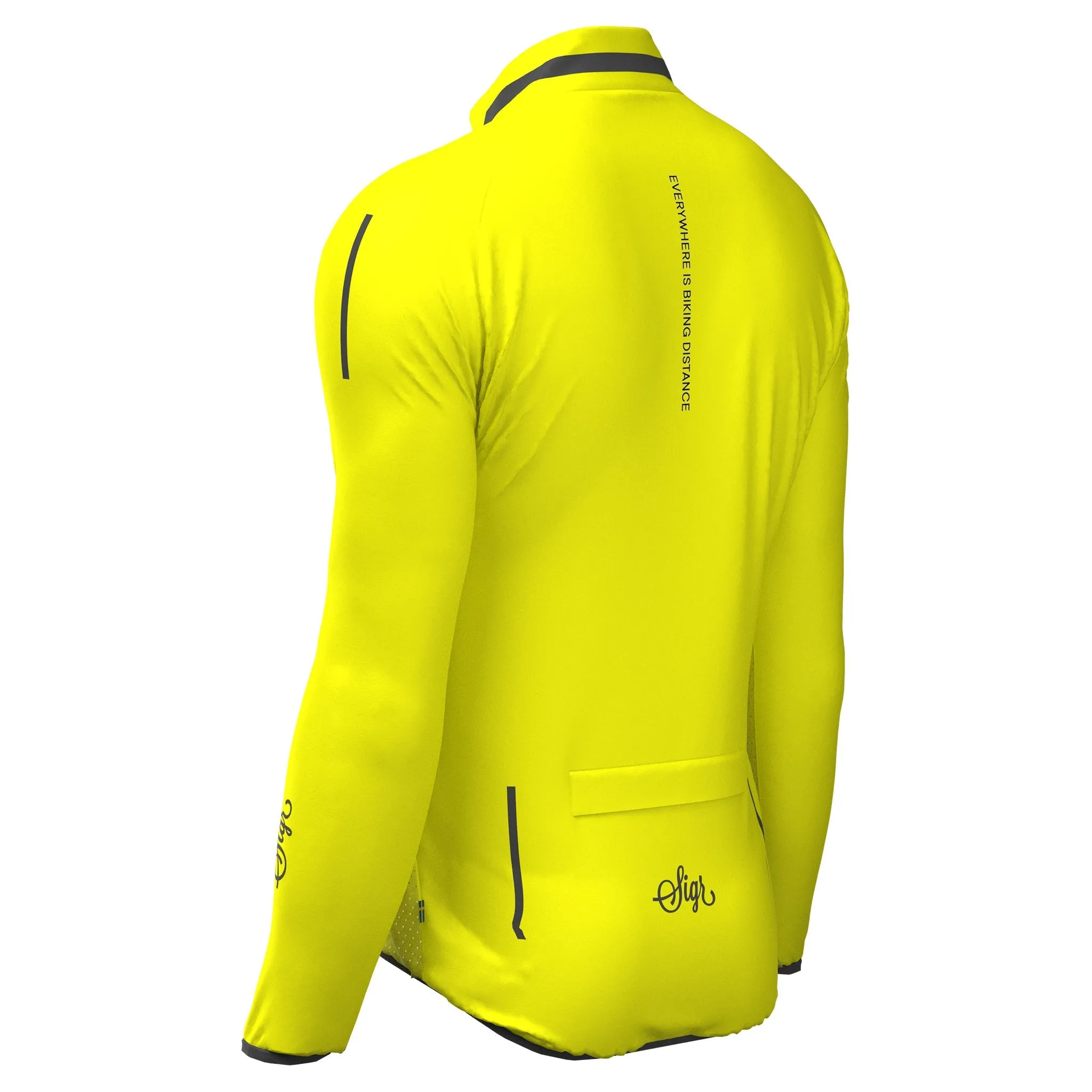 Treriksrset Yellow Men's Cycling WInd/Pack Jacket for Men