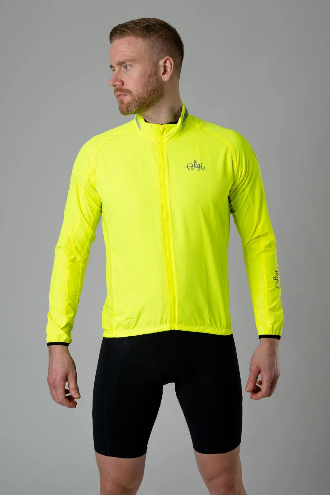 Treriksrset Yellow Men's Cycling WInd/Pack Jacket for Men